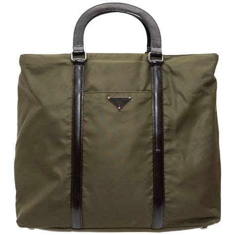 Prada Olive Green Nylon Leather